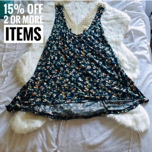 Cute flowers top with lace